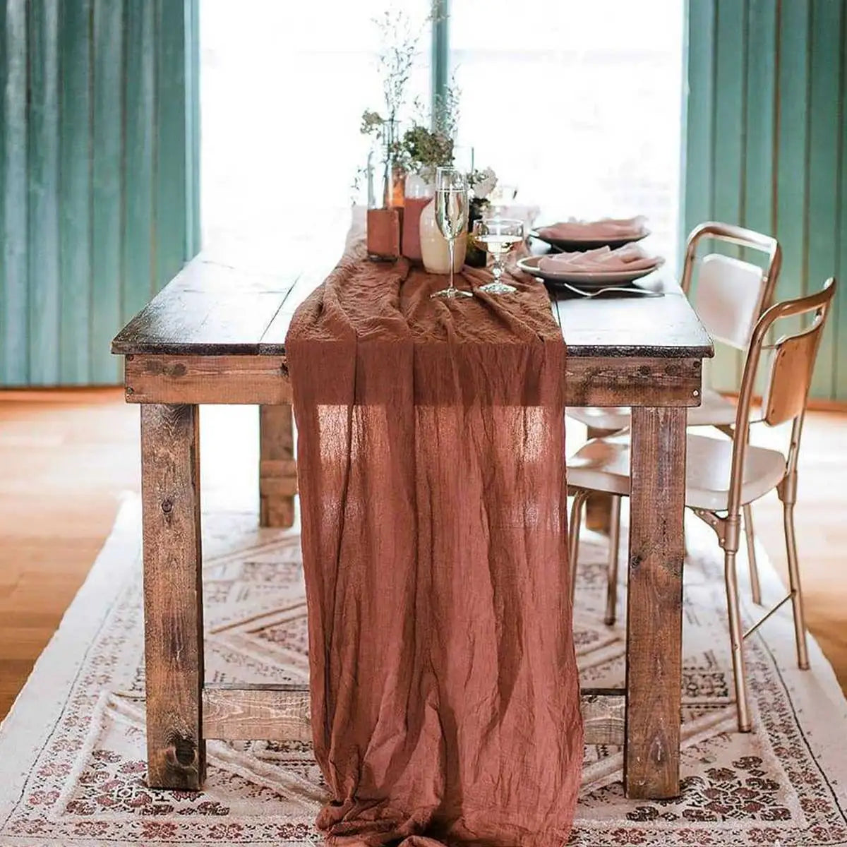 Semi-Sheer Gauze Table Runner