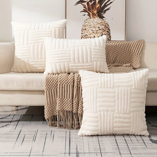 Boho Faux Fur Plush Throw Cushion Covers