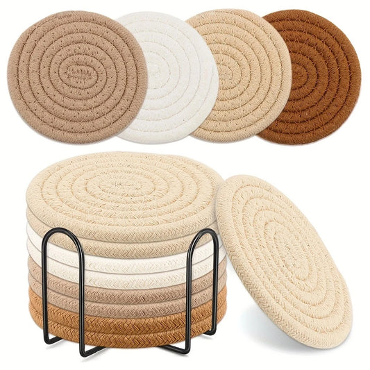 Anthony Woven Coaster Set With Holder