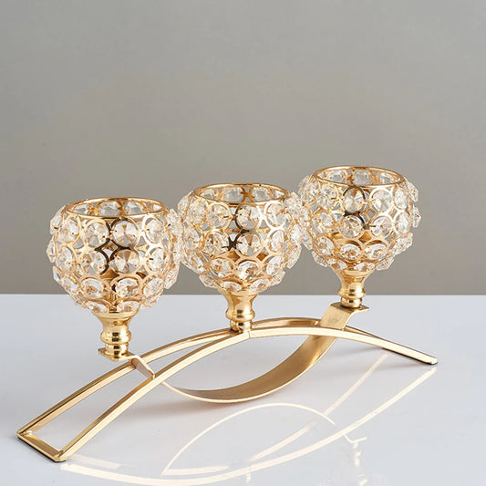 Frossa Metal & Crystal Candle Holders