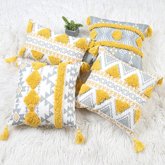 Geometric Tufted Throw Pillow Covers