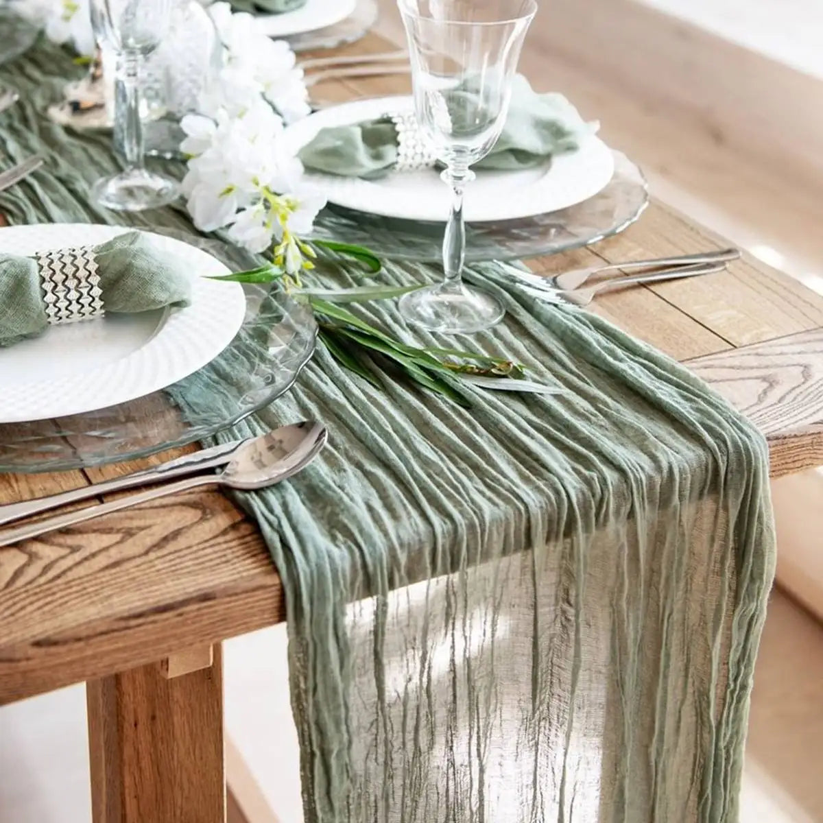 Semi-Sheer Gauze Table Runner