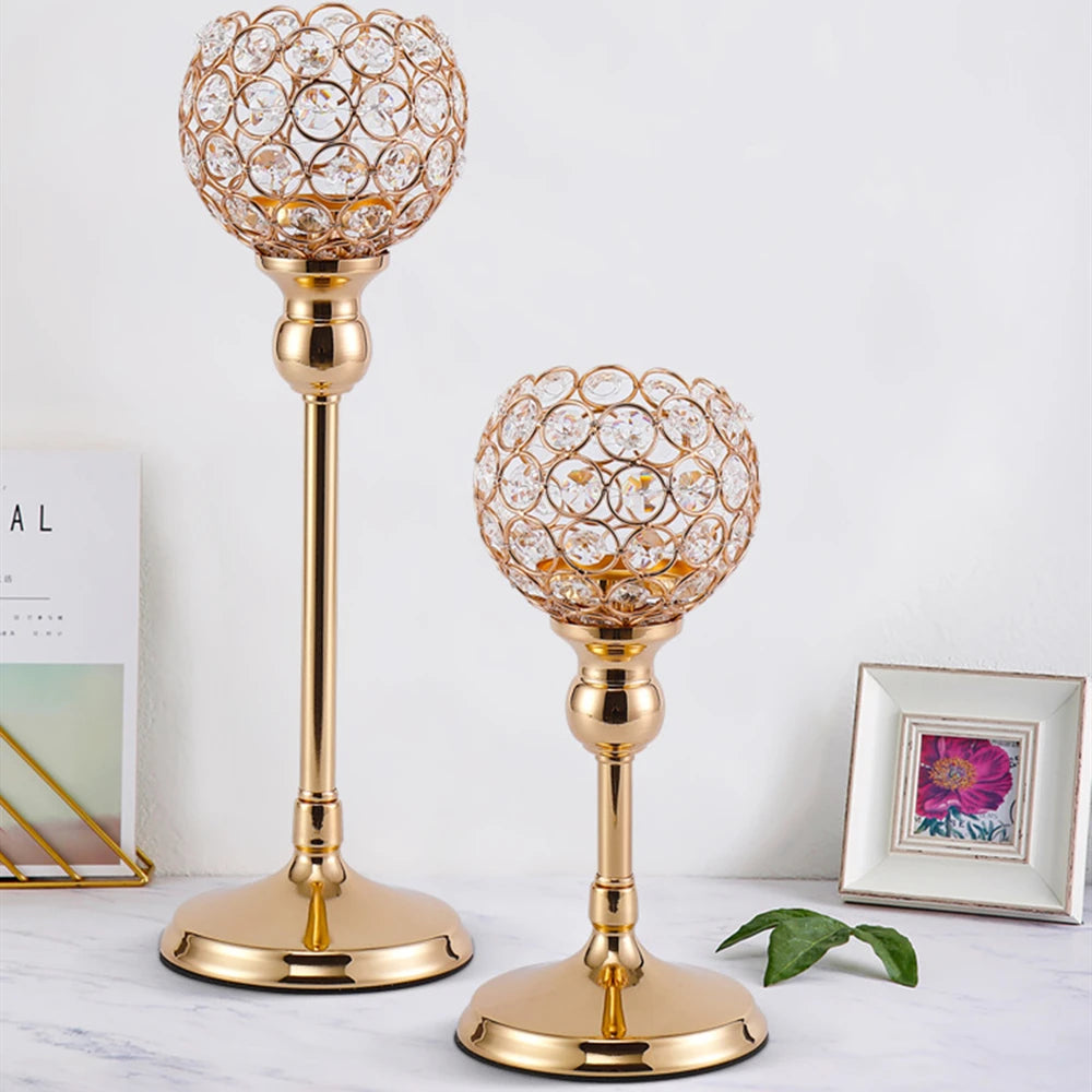 Frossa Metal & Crystal Candle Holders