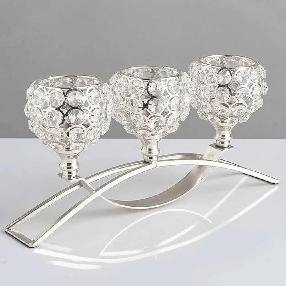 Frossa Metal & Crystal Candle Holders